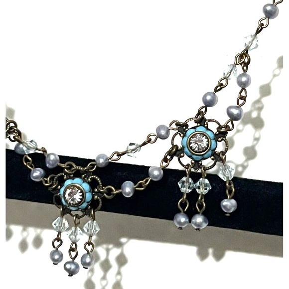 Swarovski CRYSTAL faux Pearls LIZ PALACIOS SF NECKLACE - Picture 4 of 10